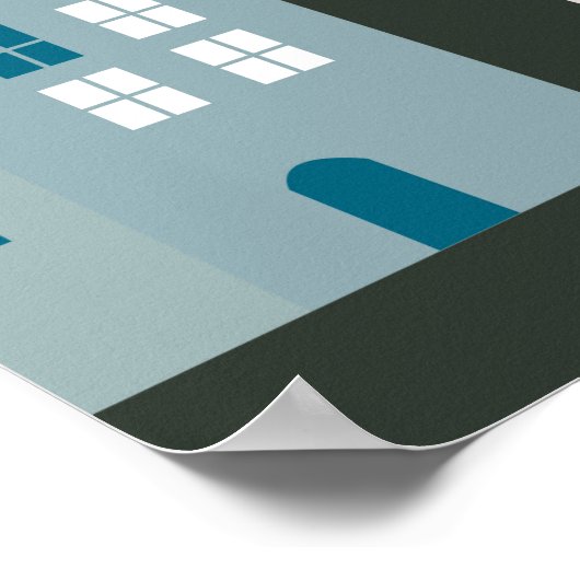 Various small tiny houses. Paper cut style. Flat d Poster (Hoek)