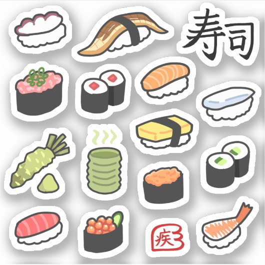 Various Sushi Sticker (Voorkant)