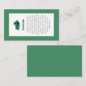 Variscite Crystal Betekenis Sieraden Display Visitekaartje (Voorkant / Achterkant)