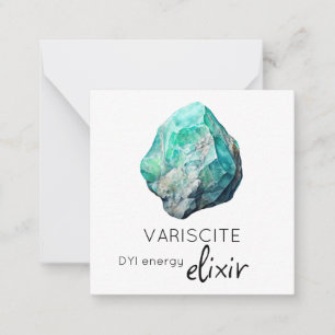 *~* Variscite Elixir Stone AP64 Flat Note Kaart Notitiekaartje