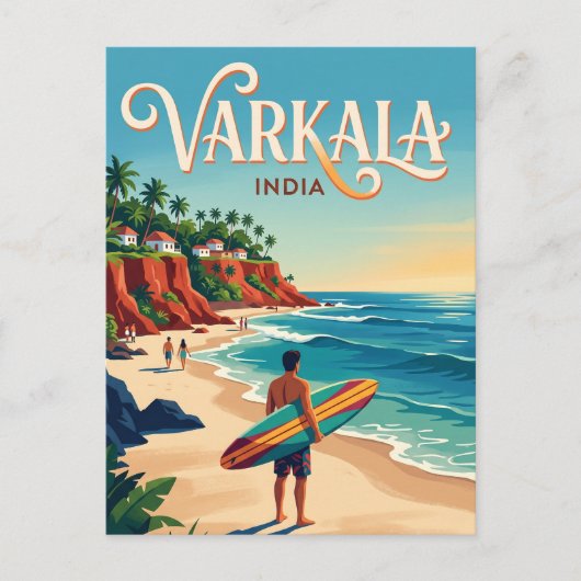 Varkala Beach India Briefkaart (Voorkant)