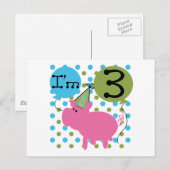 Varken 3e verjaardag Tshirts en geschenken Briefkaart (Voorkant / Achterkant)