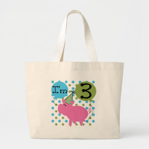 Varken 3e verjaardag Tshirts en geschenken Grote Tote Bag