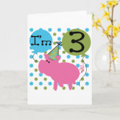 Varken 3e verjaardag Tshirts en geschenken Kaart (Gele Bloem)