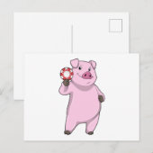 Varken aan het pokeren met pokerfiches briefkaart (Voorkant / Achterkant)