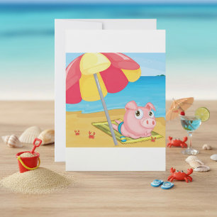 Varken Aan Het Strand Uitnodigingen