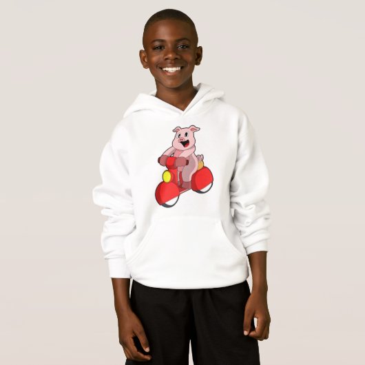 Varken als Biker met Scooter (Voorkant volledig)