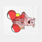 Varken als Biker met Scooter Fleece Deken (Voorkant (Horizontaal))