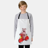 Varken als Biker met Scooter Schort (Gedragen)