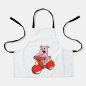 Varken als Biker met Scooter Schort (Voorkant)