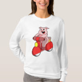 Varken als Biker met Scooter T-shirt (Voorkant)