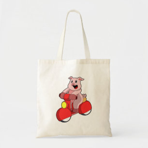 Varken als Biker met Scooter Tote Bag