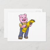 Varken als boer met stro briefkaart (Voorkant / Achterkant)