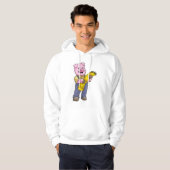 Varken als boer met stro hoodie (Voorkant volledig)