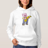 Varken als boer met stro hoodie (Voorkant)