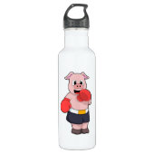Varken als Boxer bij Boxing Waterfles (Voorkant)