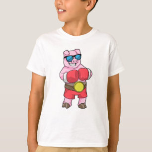 Varken als Boxer met Boxing-handschoenen T-shirt