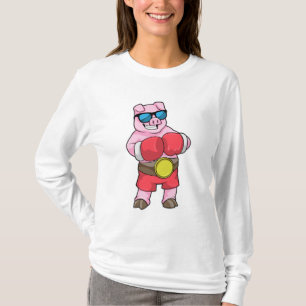 Varken als Boxer met Boxing-handschoenen T-shirt