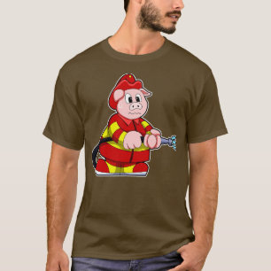 Varken als brandweerman met brandblusser 2 t-shirt