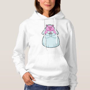 Varken als bruid met sluier hoodie