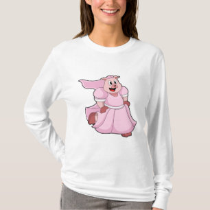 Varken als bruid met trouwjurk t-shirt
