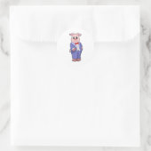 Varken als bruidegom met pak ronde sticker (Tas)