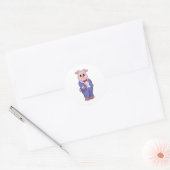 Varken als bruidegom met pak ronde sticker (Envelop)