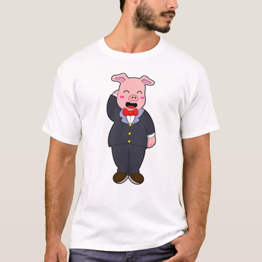 Varken als Bruidegom met Pak & Stropdas T-shirt (Voorkant)
