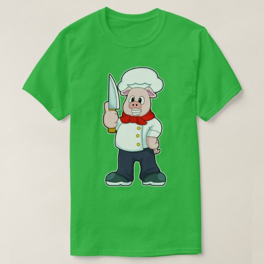 Varken als Butcher met mes T-shirt (Design voorkant)