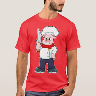 Varken als Butcher met mes T-shirt