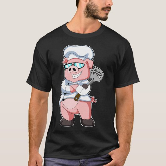 Varken als Chef met kookpron en speciale verjaarda T-shirt (Voorkant)