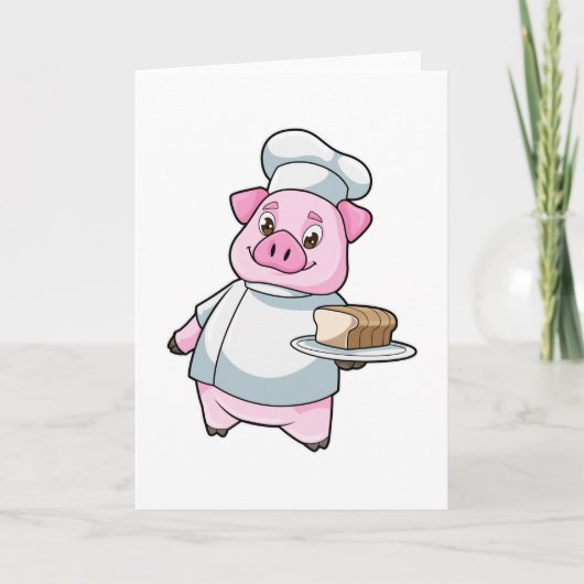 Varken als Chef met snoer en rok Kaart (Voorkant)