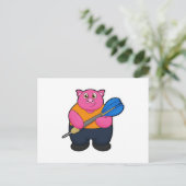 Varken als Dartsspeler met Pijlen Briefkaart (Staand voorkant)