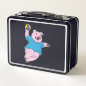 Varken als handballspeler met handbal (Achterkant)