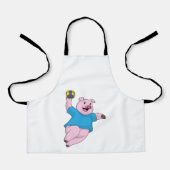 Varken als handballspeler met handbal schort (Voorkant)