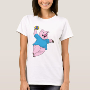 Varken als handballspeler met handbal t-shirt