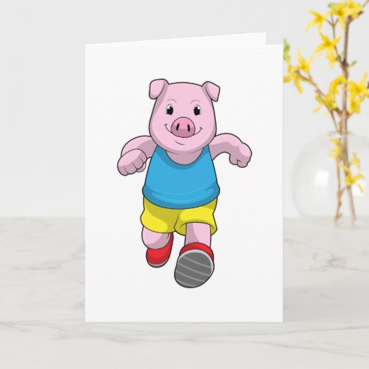 Varken als hardloper hardlopen kaart (Gele Bloem)