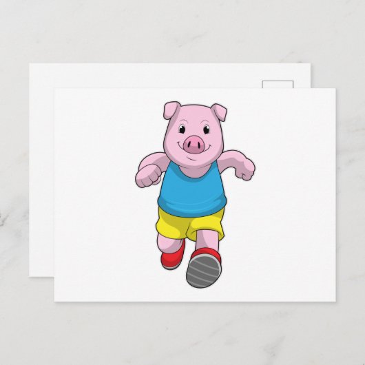 Varken als hardloper op de renbaan briefkaart (Voorkant / Achterkant)