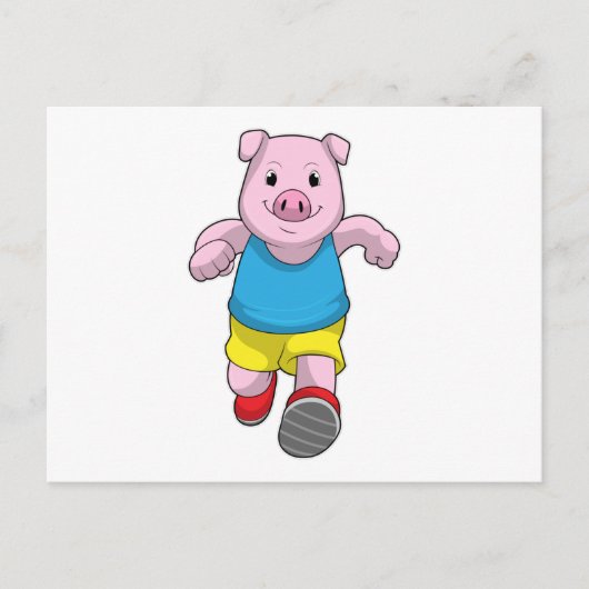 Varken als hardloper tijdens het hardlopen briefkaart (Voorkant)