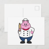 Varken als kok met deegroller briefkaart (Voorkant / Achterkant)