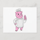 Varken als kok met kookmuts briefkaart (Voorkant)