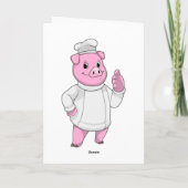 Varken als kok met kookmuts kaart (Achterkant)