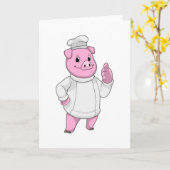 Varken als kok met kookmuts kaart (Gele Bloem)