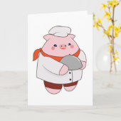 Varken als kok met schaal kaart (Gele Bloem)