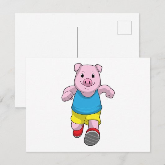 Varken als loper op hardlopen briefkaart (Voorkant / Achterkant)