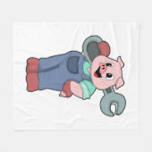 Varken als mechanisch met moersleutel fleece deken (Voorkant (Horizontaal))