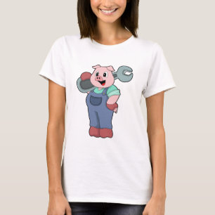 Varken als mechanisch met moersleutel t-shirt