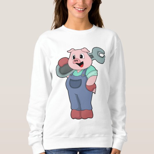 Varken als mechanisch met moersleutel trui (Voorkant)