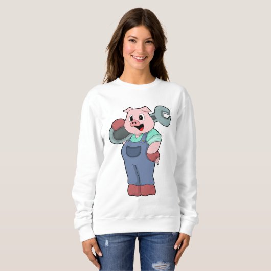 Varken als mechanisch met moersleutel trui (Voorkant volledig)