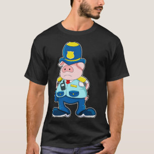 Varken als politieagent met politie uniform Pet T-shirt
